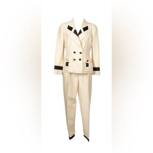 Chanel Boutique Classic Silk Jacket & Pants Ensemble 1991